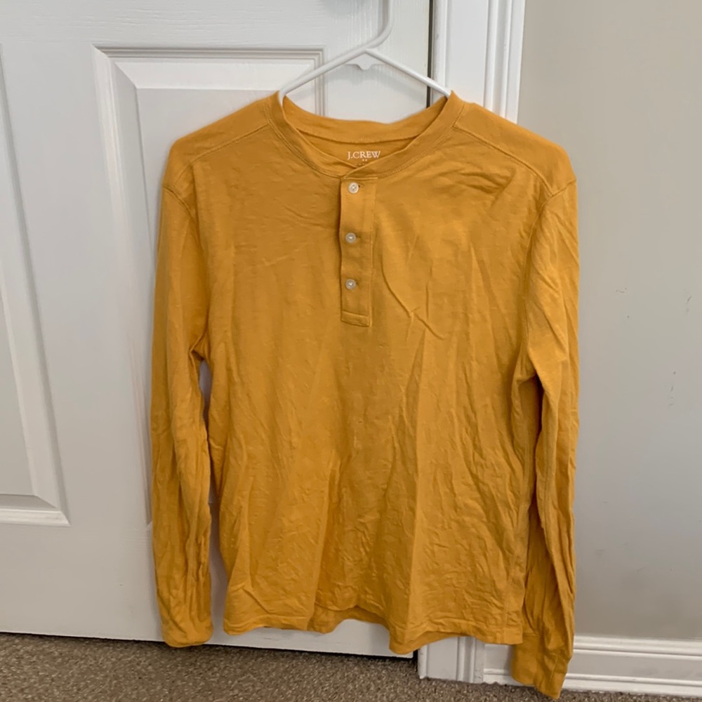 J. Crew Yellow/Gold, 3-button Henley, Size Small